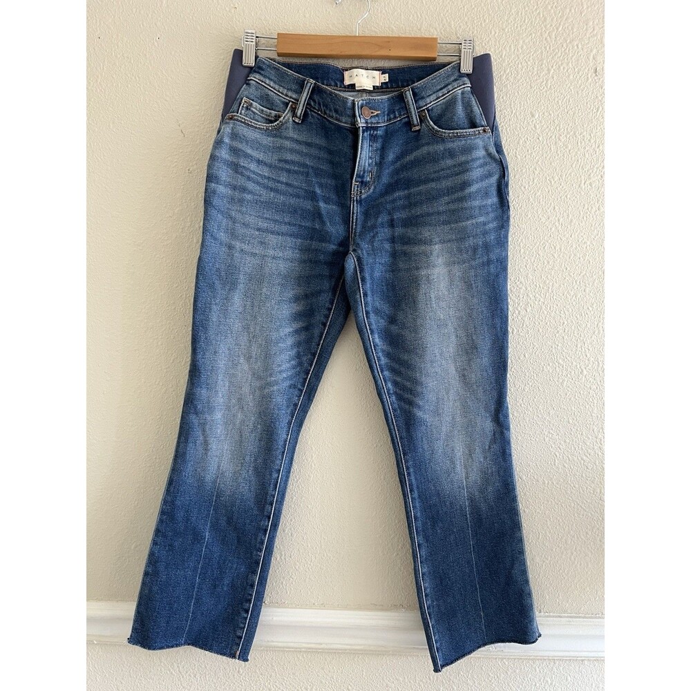 Hatch Under The Bump The Crop Maternity Jeans Womens Size 27 Raw Hem Medium Wash